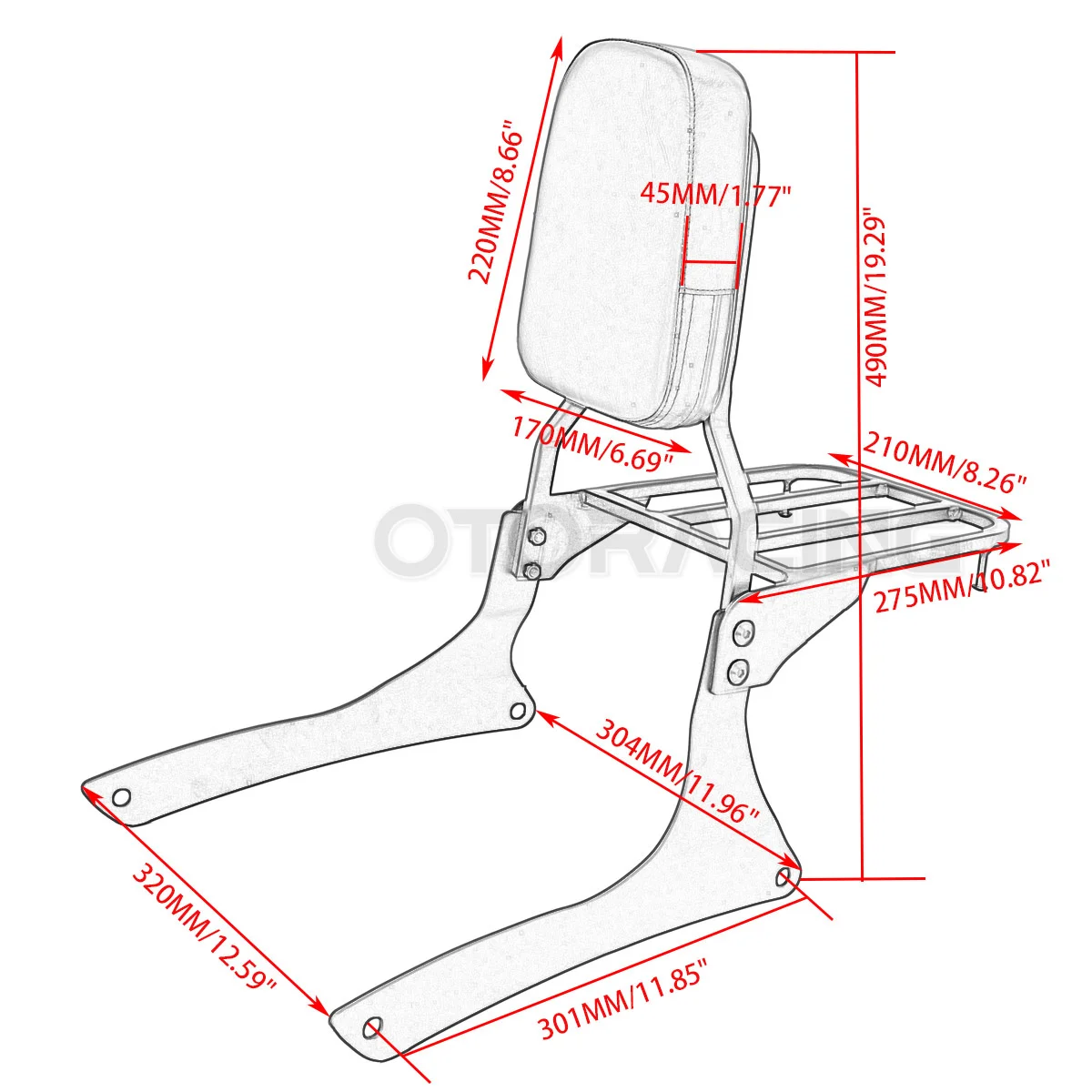 Motorcycle Rear Passenger Backrest Sissy Bar For Suzuki Boulevard C90 2005 2006 2007 2008 2009 Intruder VL1500 1500 1998-2004