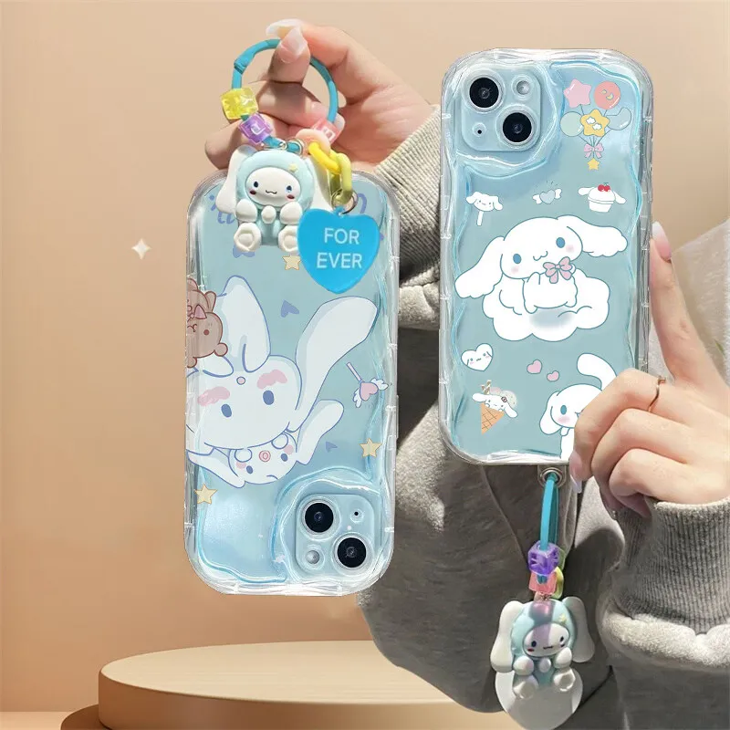 Cute Cinnamoroll Pendant Case For Infinix HOT 50 40 40i 20 20i 30 30i Play Tecno Spark 20 GO 2025 2024 GT 10 20 Pro Smart 8 9