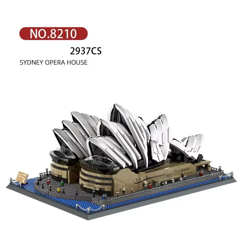 2937 Stück Sidney Opera House Bausteine MOC Modellbausatz – Berühmtes Wahrzeichen der Stadt Architektur Montagespielzeug zum Sammeln