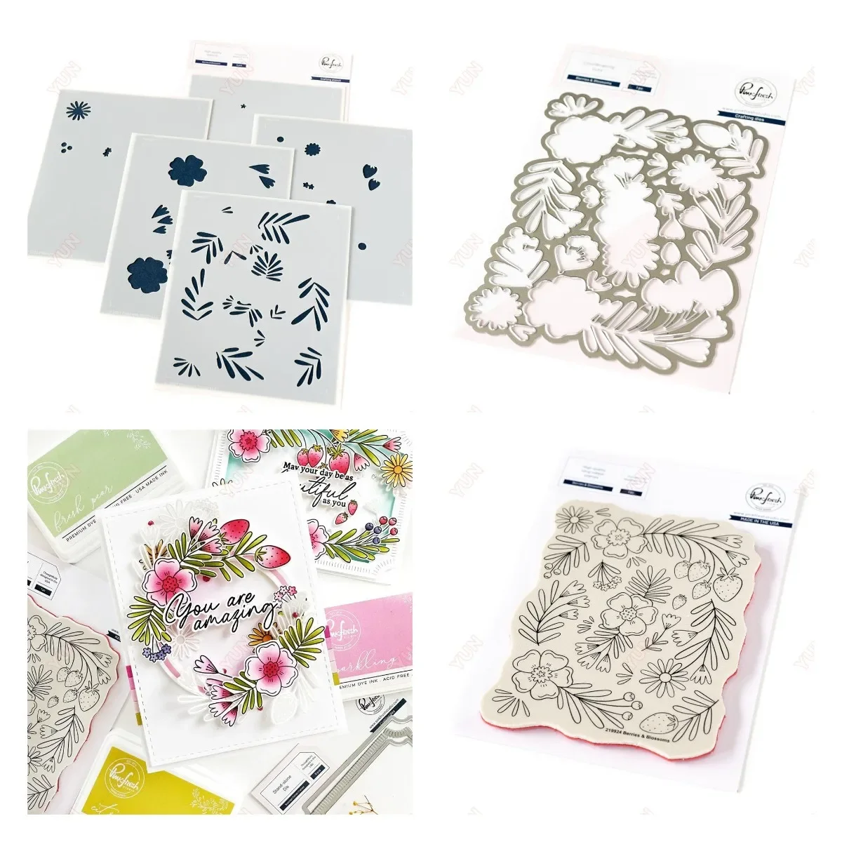 

Berries Blossoms Metal Cutting Dies Stencils DIY Scrapbooking Handmade Album Silicone Stamps Sheet Handmade Paper Greeting Cards