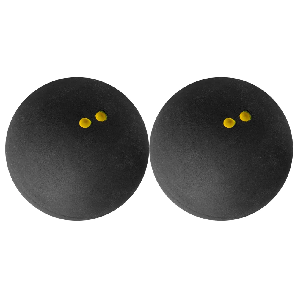 

2pcs Double Yellow Dot Squash Balls Ultra Slow Speed High Elasticity Lightweight Durable Rubber Training Ball for Adults Teens