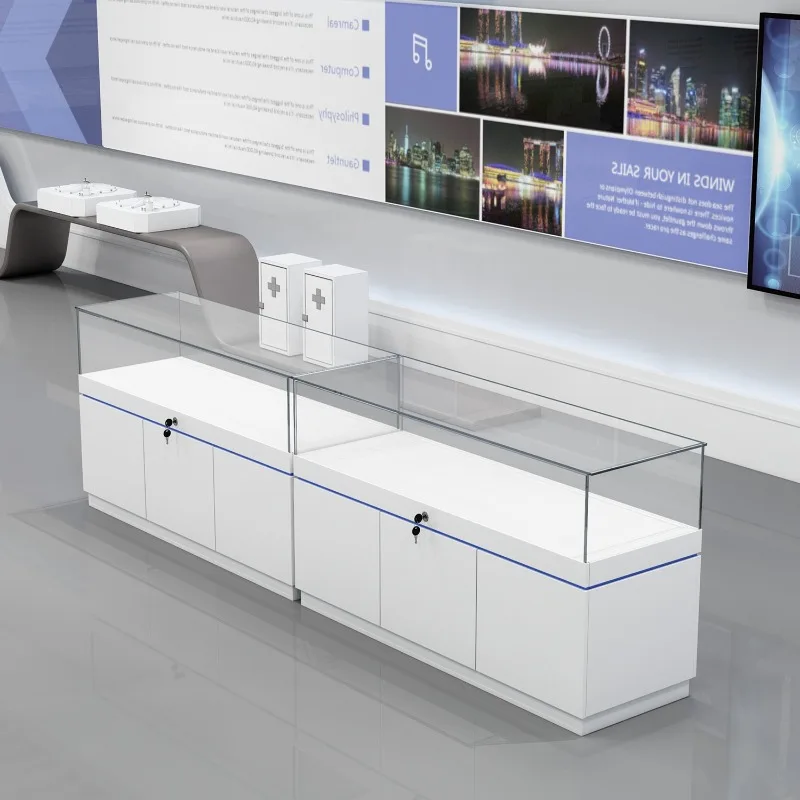 Jewelry Display Cabinet Museum Antique Cultural Relics Display Cabinet Product Exhibition Display Desk Shopping Mall Glass