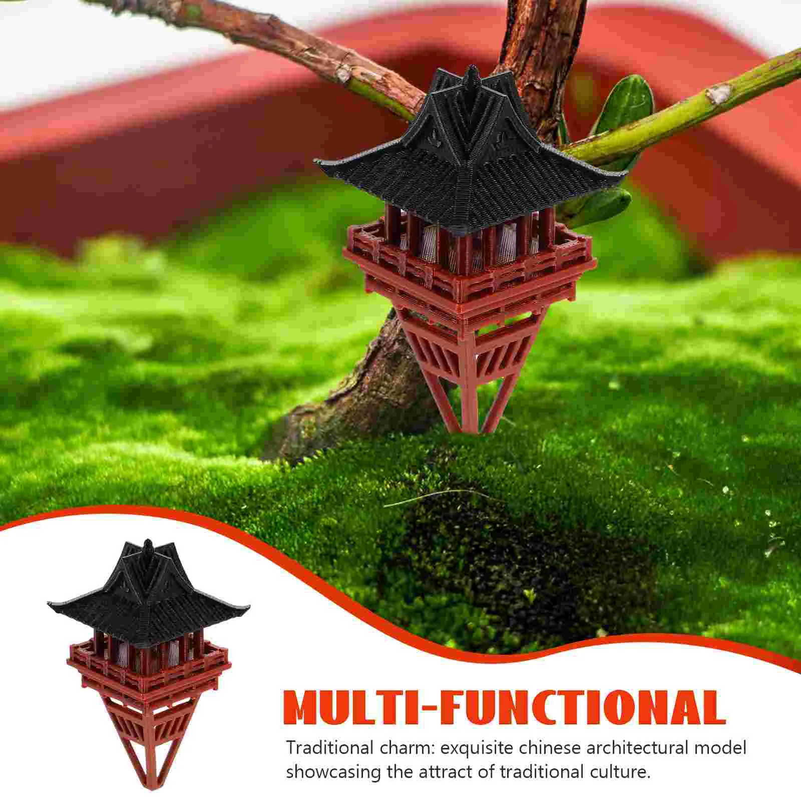 Treehouse Model Japanese Table Decor Outdoor Pagoda Garden Statue Fish Bonsai Decoration Plastic Fairy Houses