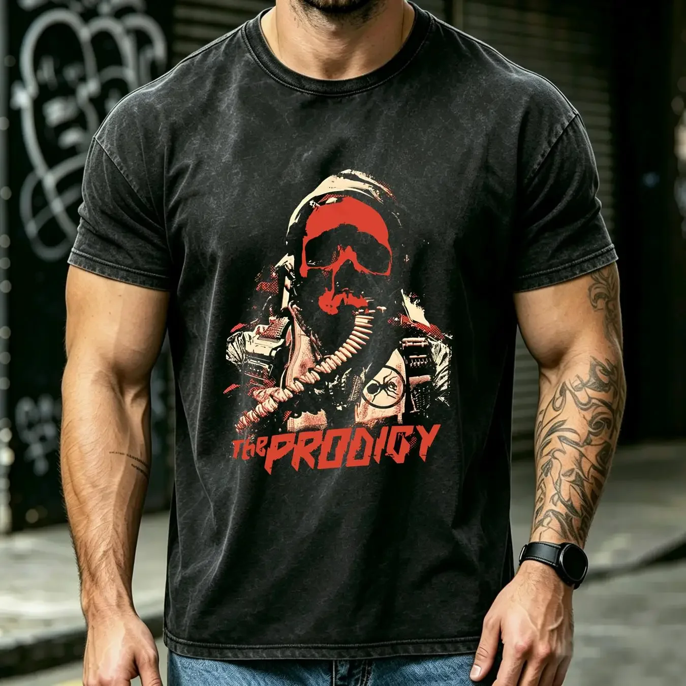 washed T Shirt The Prodigy Band Black Full Size S 5XL SE865 vintage Washed Casual Breathable homme streetwear