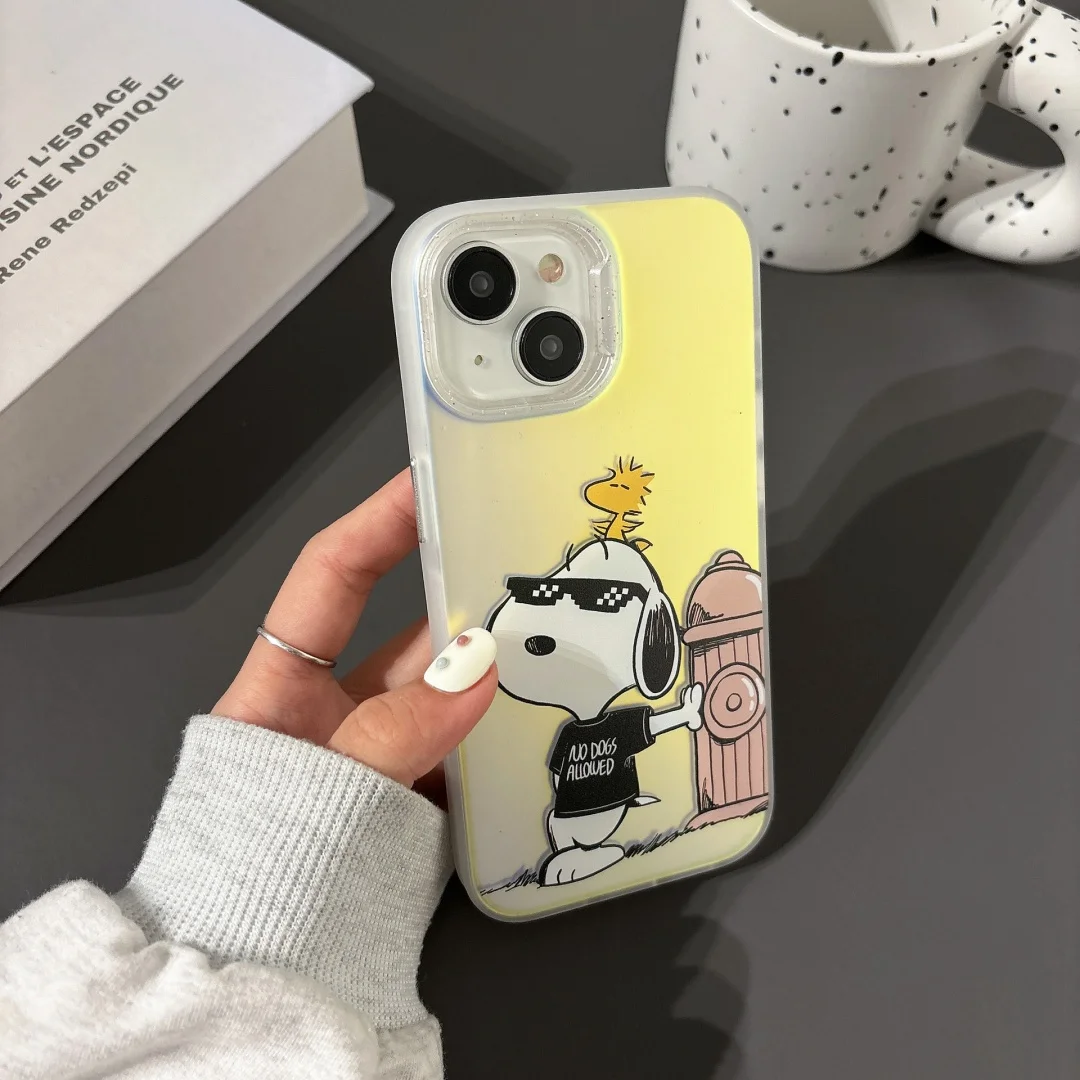 مضحك سنوبي Chok Play كول جراب هاتف آيفون 16 15 14 برو زائد 13 12 11 برو ماكس النظارات الشمسية سنوبي الليزر غطاء مقاوم للصدمات