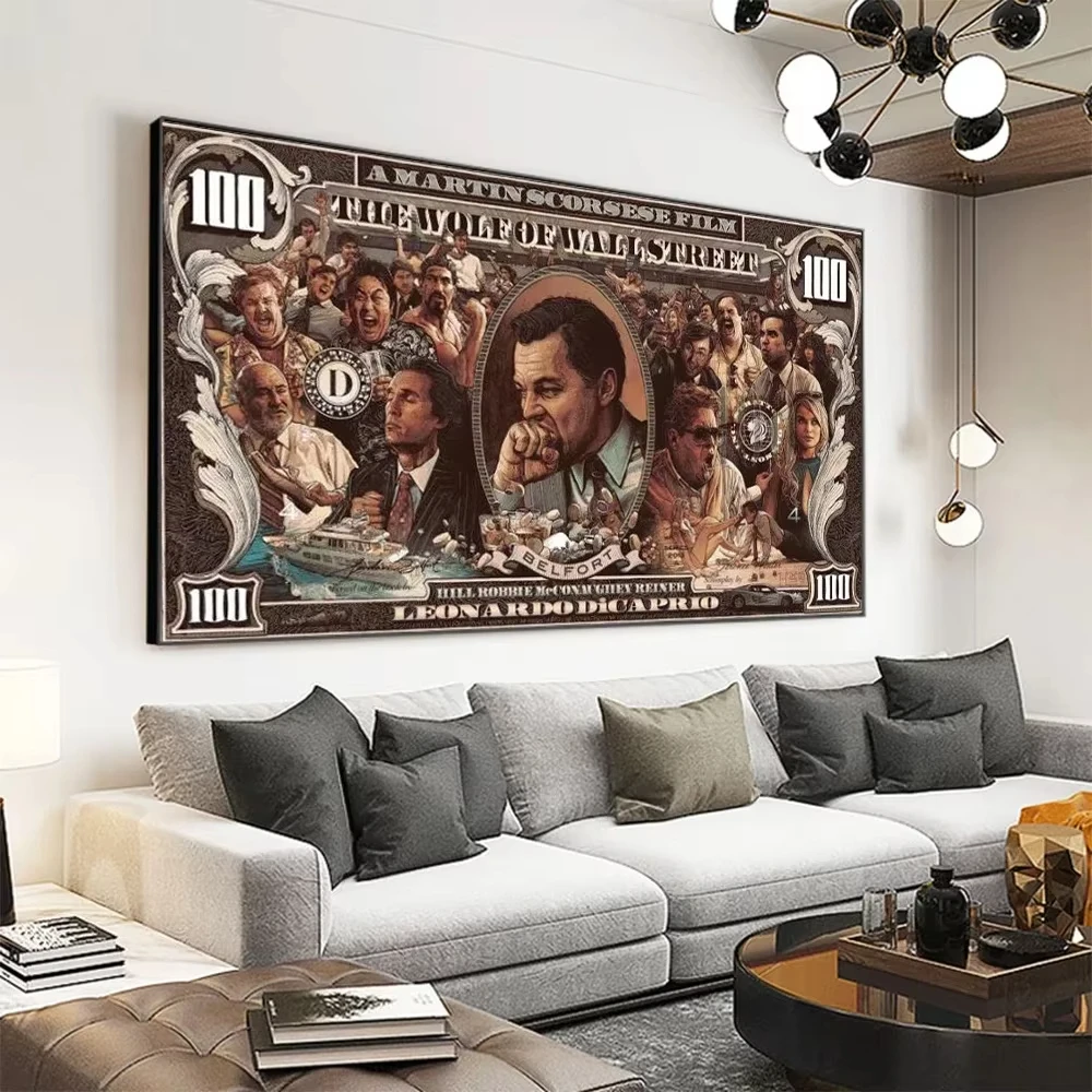 AA Vintage Wall , American Black Card The Wolf of Wall Street, Canvas Printed Poster, Home Living Room Bedroom Decoration view 4