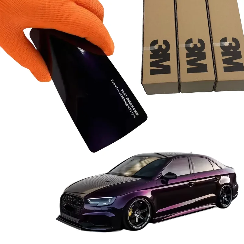 

3M PET Paint Metal Midnight Purple Romantic Purple Car Wrap Vinyl Air Release Car Body Stickers Film Color Change for Vehicle