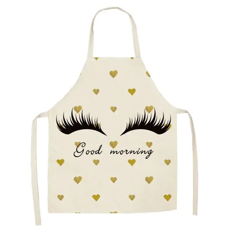 European and American Creative Eyelash Eye Shadow Apron Sleeveless Cotton Linen Kitchenware Baking Antifouling Clothes Apron