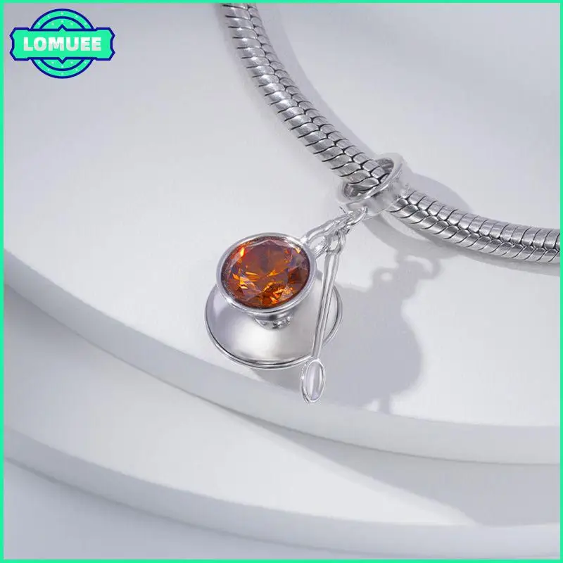 Forever Family-colgante de plata de ley 925 para mujer, abalorio con forma de Margarita y cereza, compatible con Pulsera Original, joyería artesanal