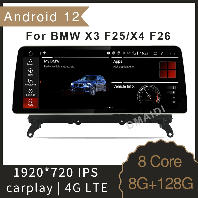 

10.25/12.5inch Android 12 Car Multimedia Player GPS Navigation For BMW X3 F25 X4 F26 2011-2016 Auto Radio Stereo CarPlay Video