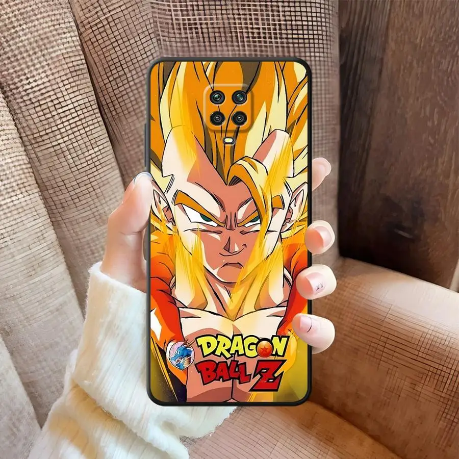 Capa de telefone macia preta para xiaomi redmi note 12s 11s 9 10 11 12 pro 9s 13 14 plus 10s 7 8 dragon ball goku azul dbz