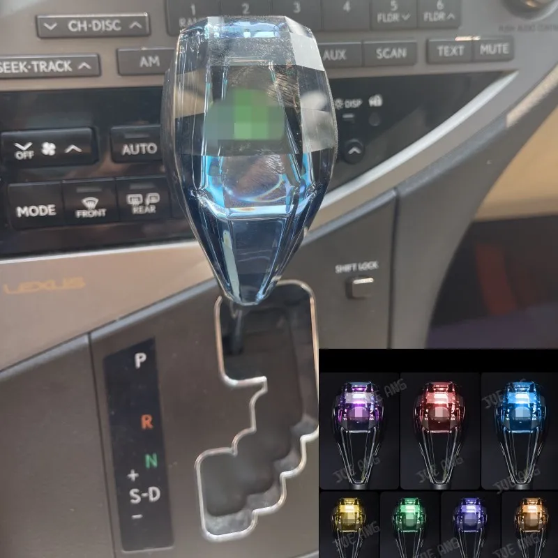 1Pcs Crystal Gear Shift Knob handle LED Atmosphere Light For Toyota 4Runner Sequoia Fortuner Zelas EZ VIOS Interior Accessories