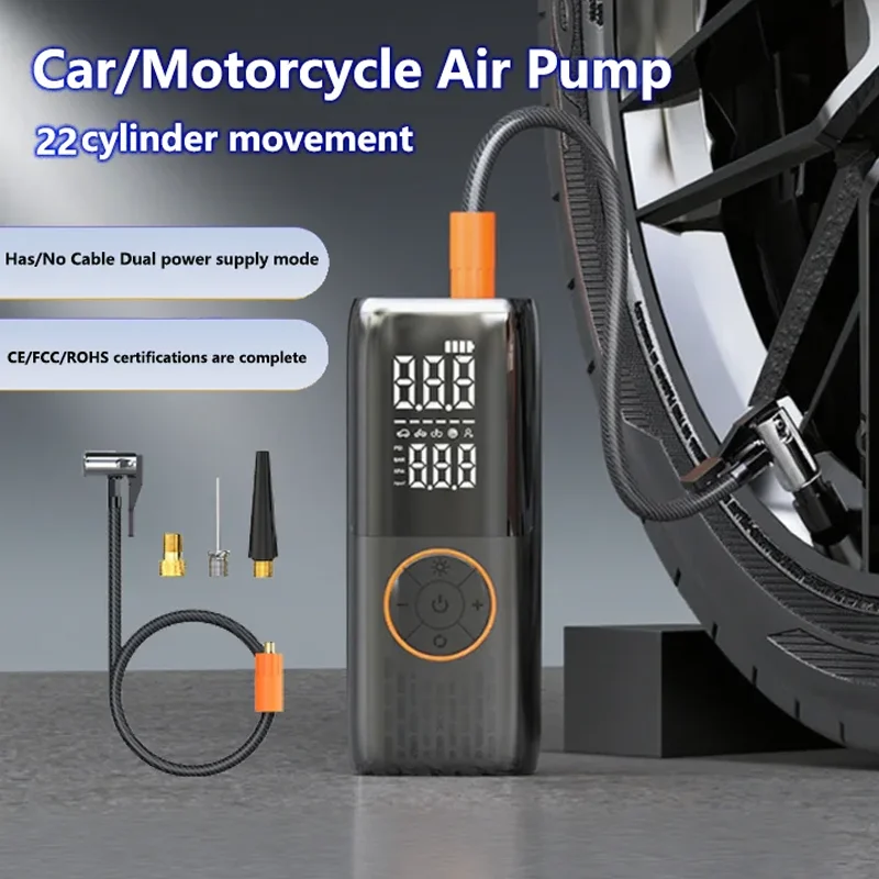 

Portable Tire Inflator Rechargeable Electric Inflator for Car Bicycle Motorcycles Digital Air Compressor FootBall Inflator Pump