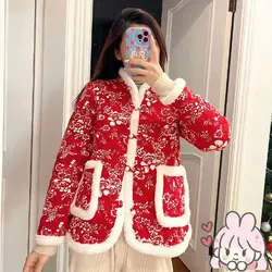Winter new style floral cotton jacket for women, Northeast floral large cotton jacket, retro and fashionable cotton jacket