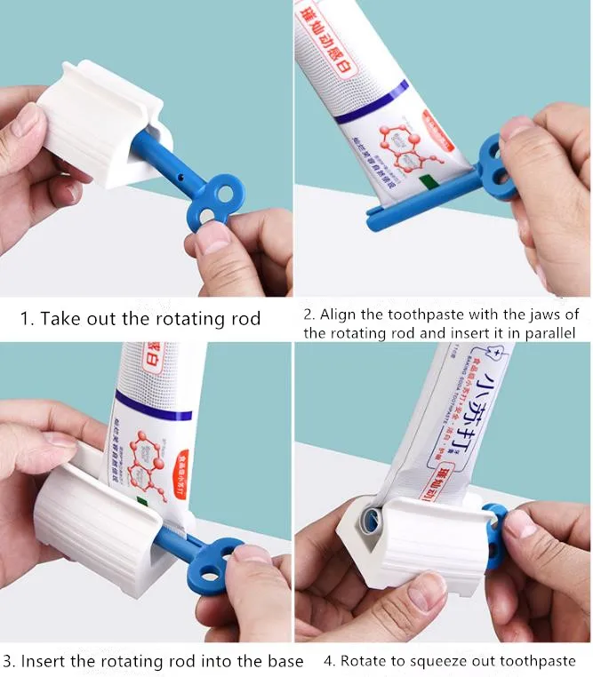 1Pc Home Plastic Toothpaste Squeezer Easy Dispenser Rolling Holder Tooth Cleaning Accessories  Tube