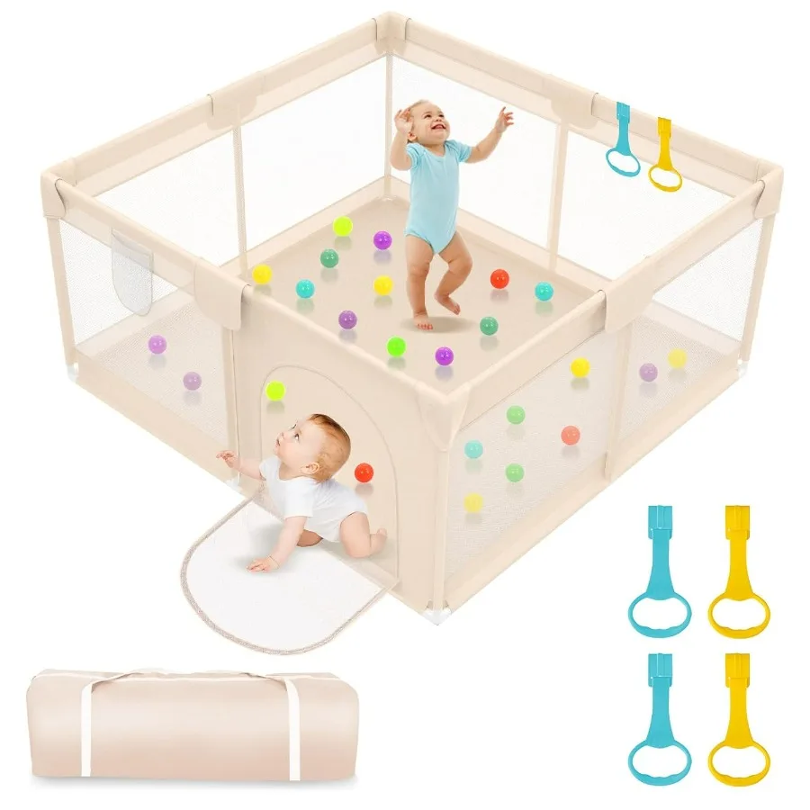 Box per bambini portatile da 50x50 pollici con morbida copertura in rete traspirante per uso interno ed esterno Area di gioco sicura e versatile per