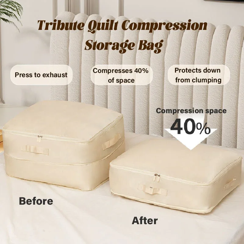 Compression Duvet Storage Bag Large Capacity Closet Cabinet Organizer Foldable Quilt Pillow Blanket Compressed Storage Pouch