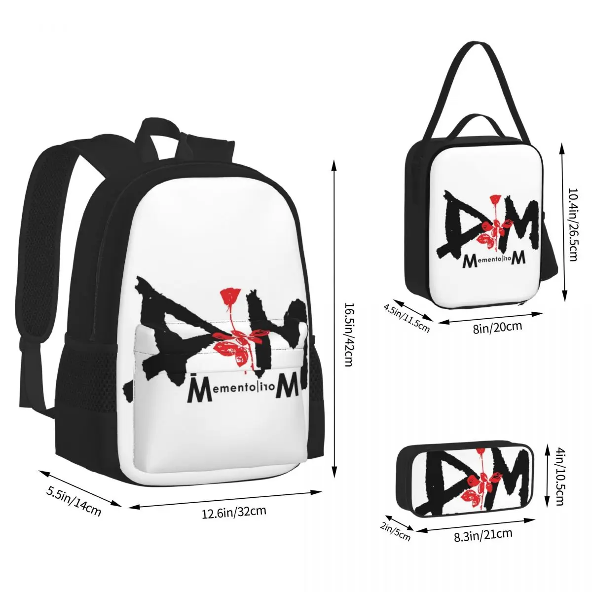 Dm, Memento Mori Modus, Erinnerungs modus Rucksäcke Jungen Mädchen Bücher tasche Kinder Schult aschen Rucksack Lunch Bag Stift Tasche dreiteiliges Set