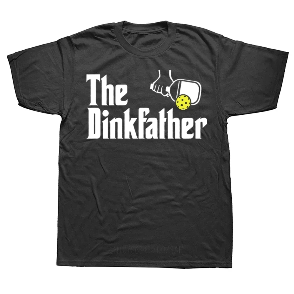 The Dinkfather Funny Pickleball Player Pickle Ball Paddle Dink Joke T Shirts Streetwear Short Sleeve Birthday Gifts T-shirt