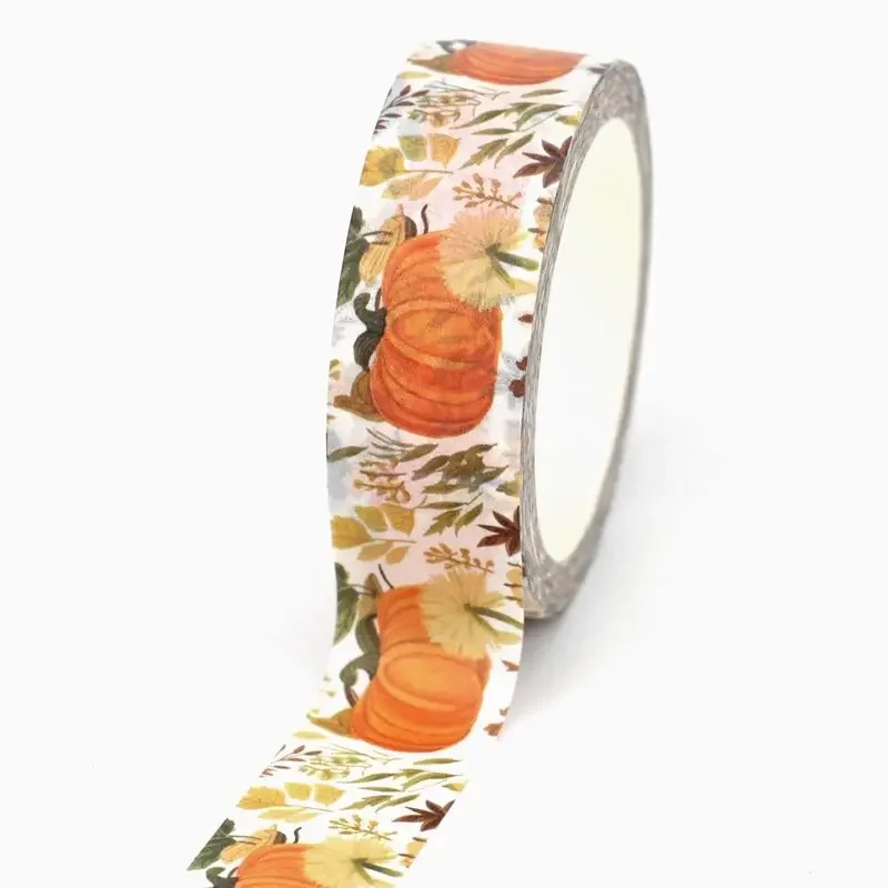 1X10 متر ديكور سقوط القرع النباتات يترك هالوين اشي الشريط ل سكرابوكينغ المجلات لاصق شريطٌ لاصق لطيف القرطاسية #2