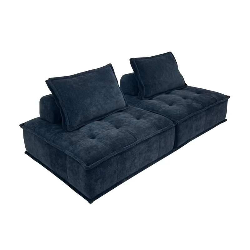 Custom Single Block Compression Sectional Sofa Factory's Corduroy Fabric Roll-Up with Sponge Filling