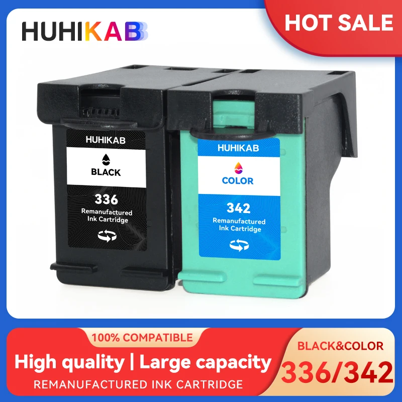 Cartucho de Tinta HUHIKAB 336 342 Substituto para hp336 hp342 para hp Deskjet 5440 PSC1510 Photosmart 1500 C3100 C3180 D5420 6310