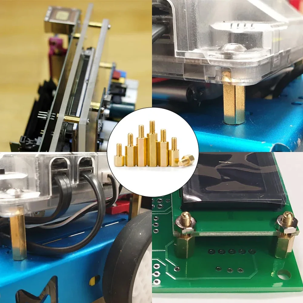 M2 M2,5 M3 M4 M5 M6 Hex Messing Abstandshalter Kupfer Abstand Schraube Männlich Weiblich Gewinde Säule PCB Spalte Computer Motherboard Spacer – Detail 6