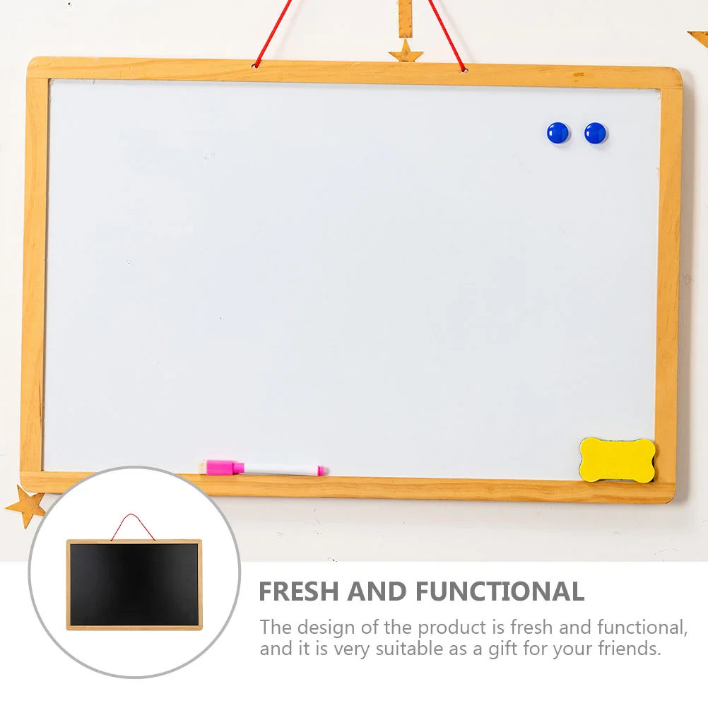 1PC doppelseitige Tafel Whiteboard Praktische Holz Schreiben Löschbaren Nachricht Bord für Kinder Wasserdichte Erinnerung Aufkleber