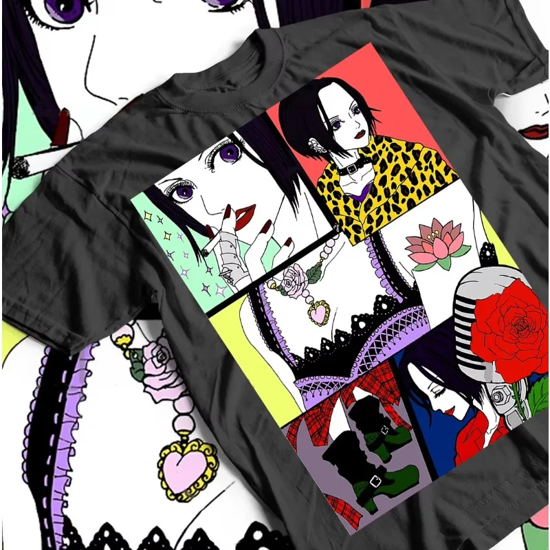 

Trend Summer 2025 Cosplay Neutral Black and White Nana Osaki Unisex T-Shirt Black Stones Manga Anime Graphic Tee Shirt All Sizes