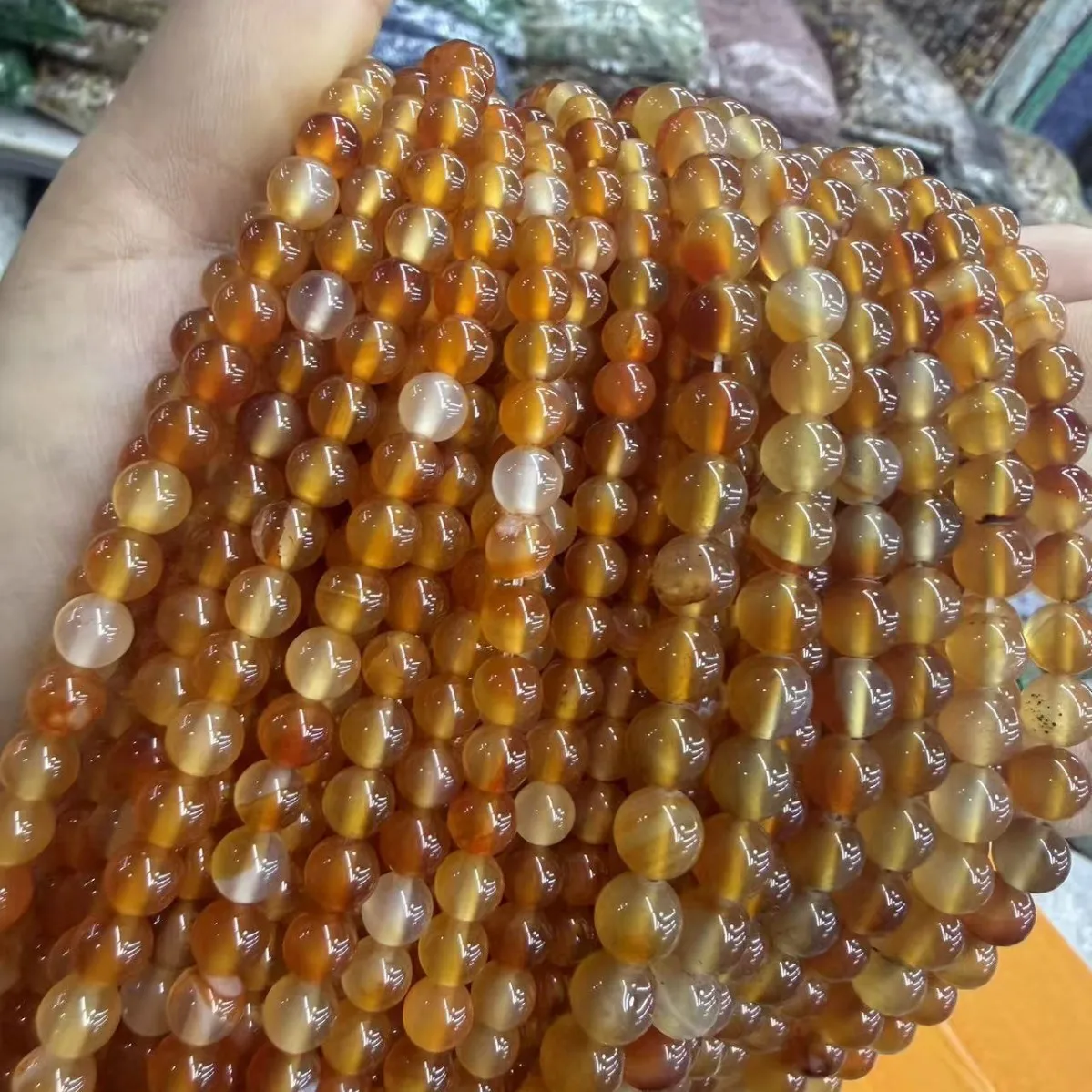 

AETEEY Natural Single-Flower Agate Loose Beads DIY Jewelry Accessories Handmade Bracelet Beading Supplies