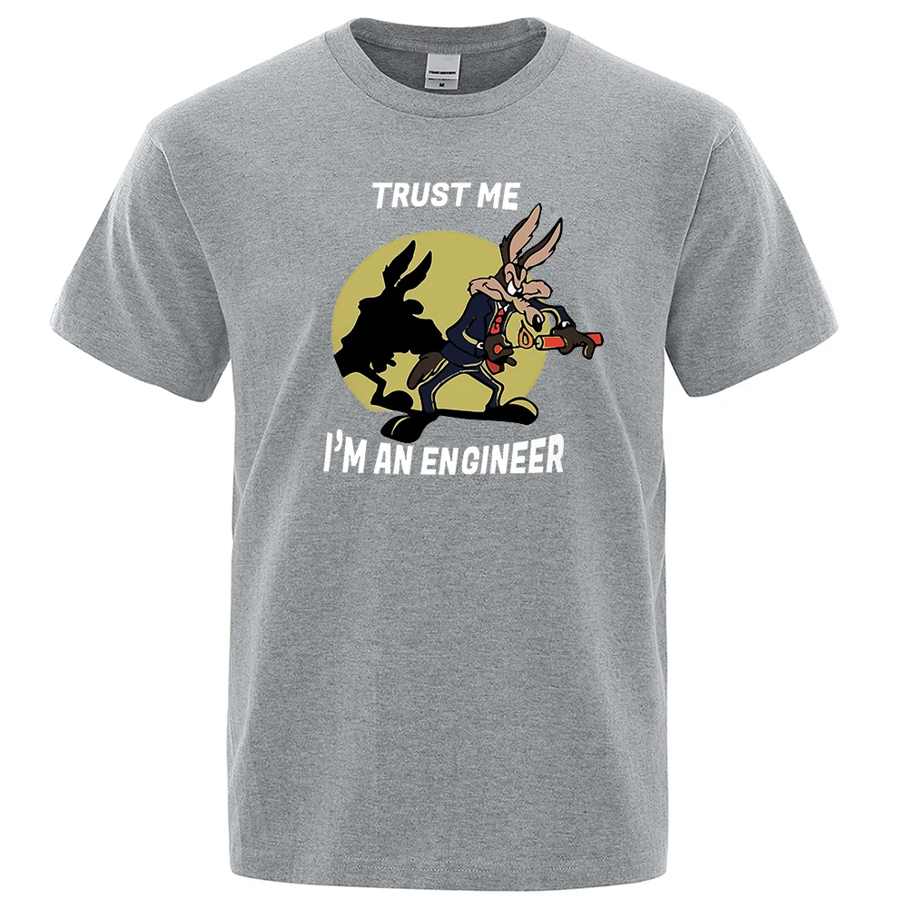 Summer Men T Shirt Trust Me Im An Engineer Cotton T-Shirt Vintage Round Neck Engineering Tees Casual Oversized Man Clothing