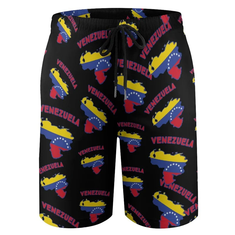 Короткие брюки с 3d принтом флага Венесуэли, повседневные уличные летние пляжные шорты для мужчин, крутые шорты для серфинга, быстросохнущие плавки