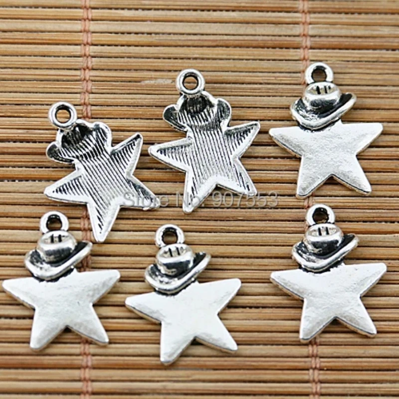 20pcs  18.7*15.2mm hole 1.7mm Hat Star Charms Pendant EF1820