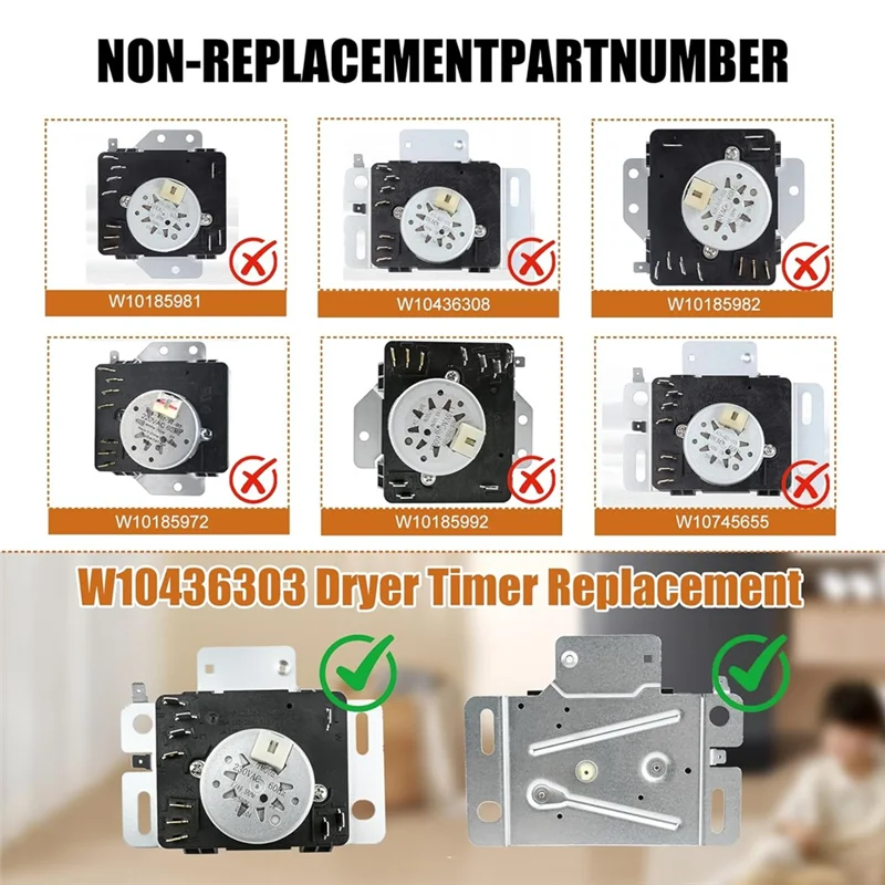

UNCL For Whirlpool Kenmore Maytag Dryer Timer W10436303 Replacement Parts AP6021393 PS11754717 WED4616FW0
