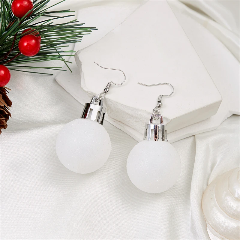 Frohe Weihnachten Bunte Glühbirnen-Kugel-Ohrringe für Frauen Luxuriöse Kreative Ohrringe Neujahrsparty-Schmuck – Detail 8
