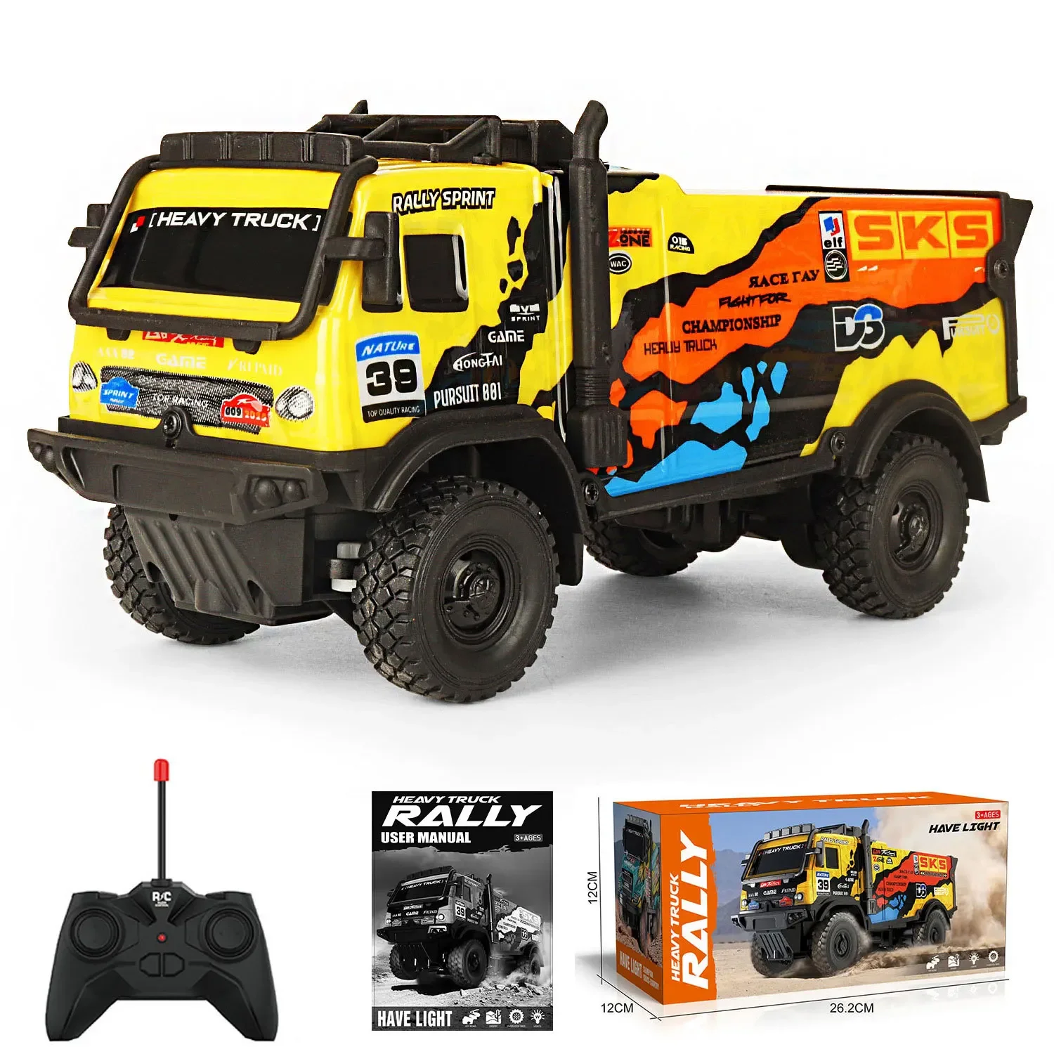 

Luminous RC Truck 1/35 Off Road Remote Control Truck with Light Children's Rechargeable Toy Truck Gift
