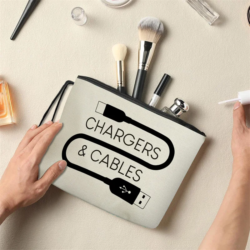 Портативная мини-косметичка для женщин, простая дорожная сумка-органайзер на молнии для туалетных принадлежностей, многофункциональная сумка для хранения кабеля для передачи данных, подарки