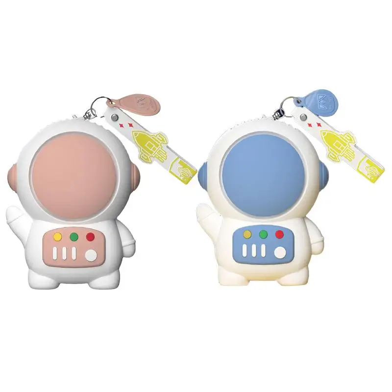 Hand Held Fan Handheld Rechargeable Fan Astronaut USB Rechargeable Cold Air Fan Cartoon Keychain Portable Cute Bladeless Cooler