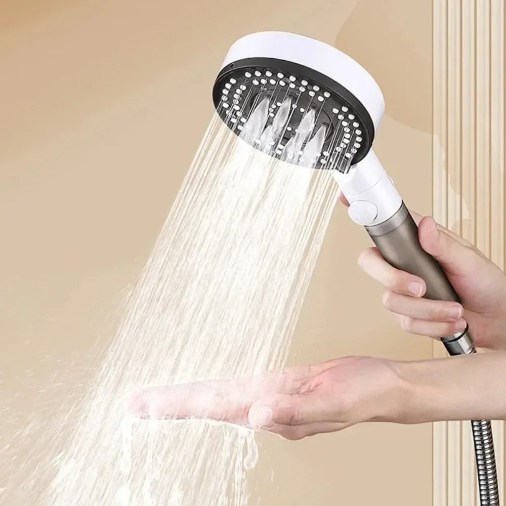 

6 Modes Filter Shower Head Anti Limestone High Pressure Rain Showerhead Water Stop Hose Support Faucet Bathroom Accessories Sets