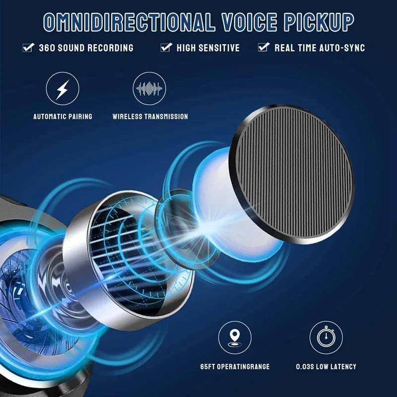 Receptor De Microfone De Cancelamento De Ruído Preto, Adaptador Para Gravação De Vídeo, Live Stream,Tiktok,Vlog, Apresentação