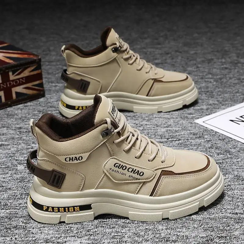 2026 Men's High Top Breathable Work Oes Autumn Season Faionable Casual Footwear Comfortable PU Material