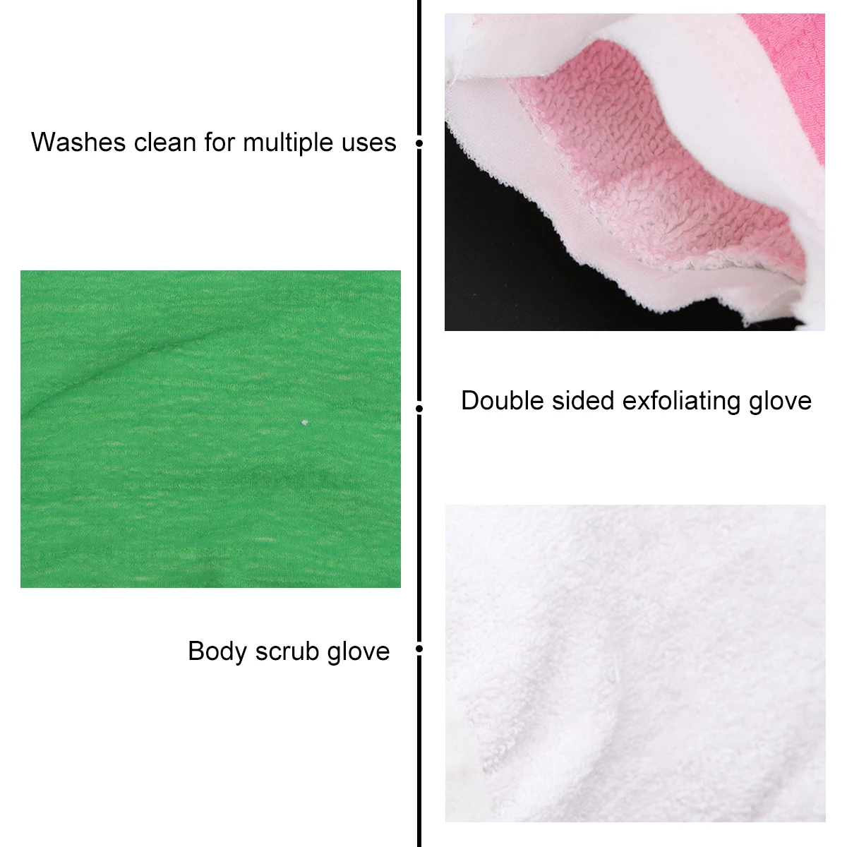 

4 Pcs Body Scrub Glove 20cmx135cm Exfoliating Mitts Dead Skin Remover Double Sided Bath Towel Gloves Clean Multiple Uses Shower