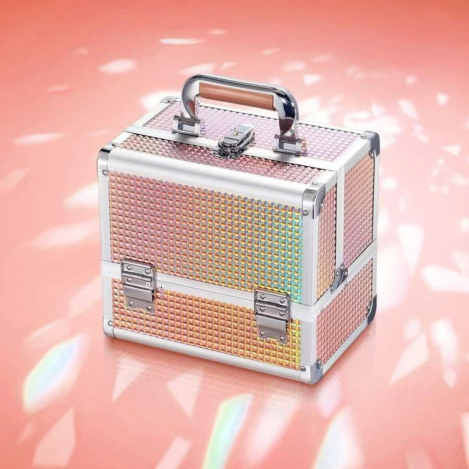 

Профессиональная косметичка 2026, органайзер для макияжа из алюминиевого сплава, женский косметичка с зеркалом, дорожный чемодан большой вместимости, сумка