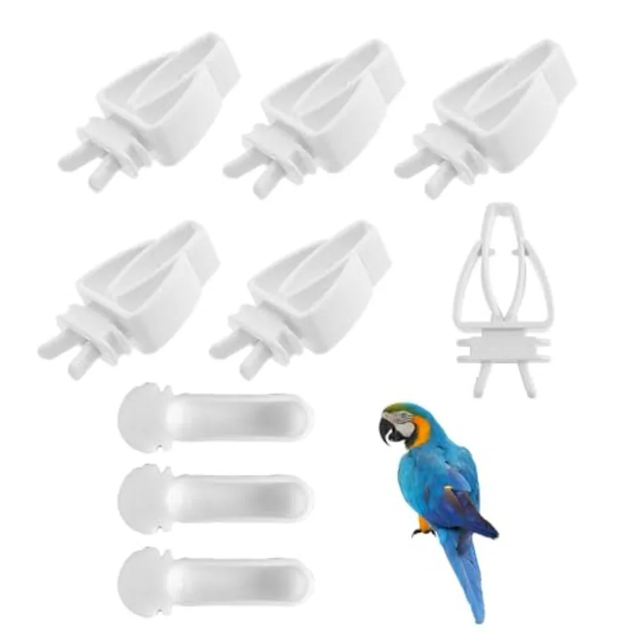 Paquete de 9 jaulas para pájaros, soporte para alimentos, Clips para alimentos frescos con Mini golosinas, alimentador de tazas para cuñas de frutas, broca de Granola en aerosol para mijo