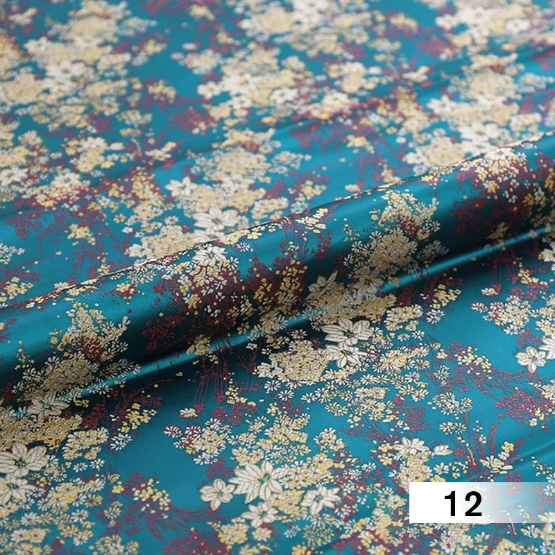 

50x75cm Brocade Silk Fabric High-density Silk Satin Flower Fabric For Sewing Dress Cheongsam Kimono Diy Patchwork Material