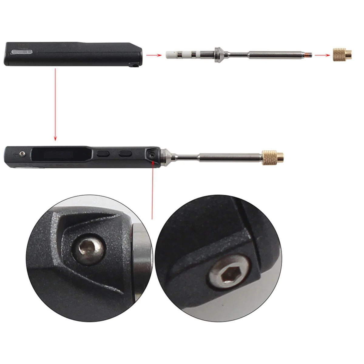 

Heat Insert Nut Iron Tip TS100 Soldering Iron Tip Insert Internal Thread Head M2-M8 Brass Hot Melt Insert Nut Kit