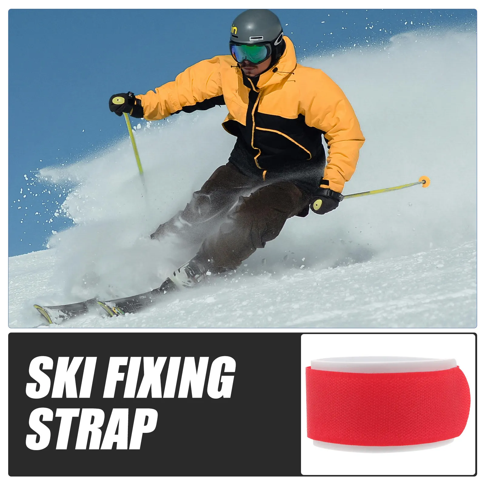

2Pcs Ski Fixing Strap Wear Resistant Nylon Snowboard Carrying Strap Damage Prevention Portable Skis Accessories Snowboard Gadget