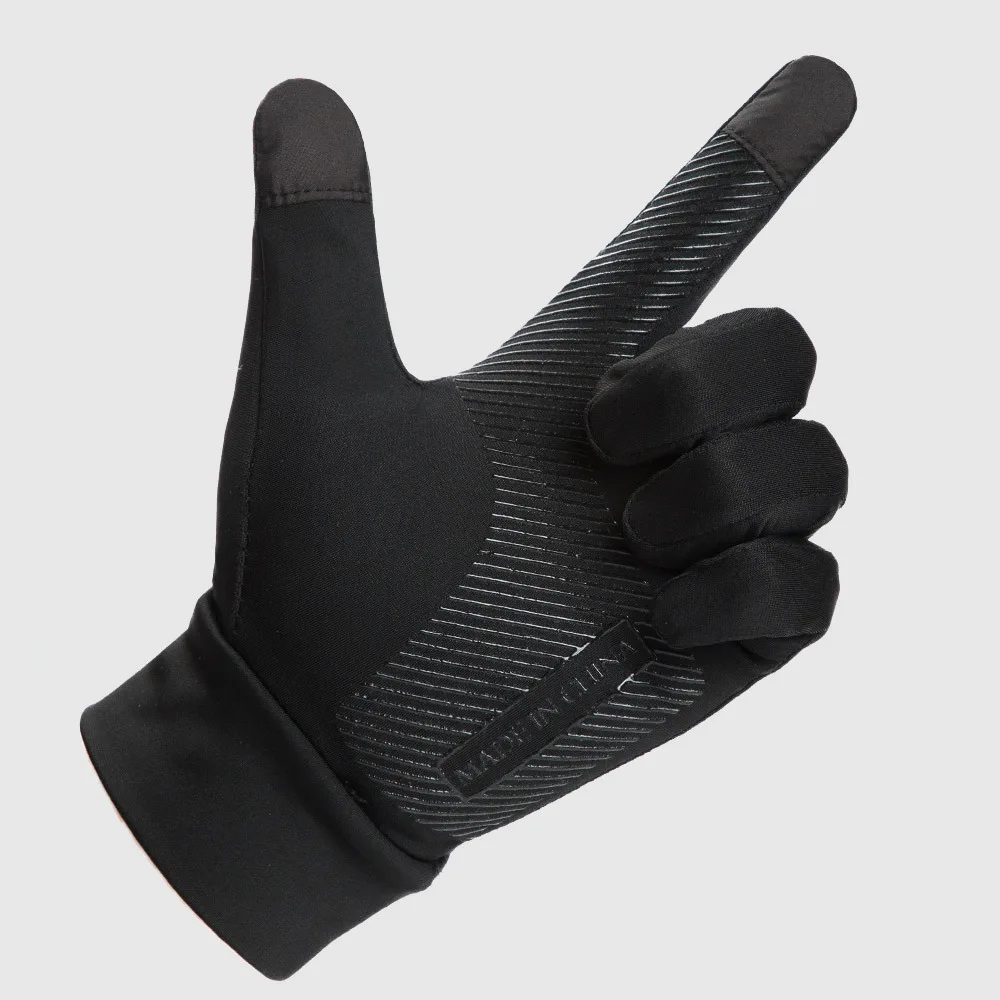 Guantes de seda para hombre, manoplas antideslizantes, transpirables, delgadas, pantalla táctil, elásticas, sin dedos, ciclismo, pesca, Verano