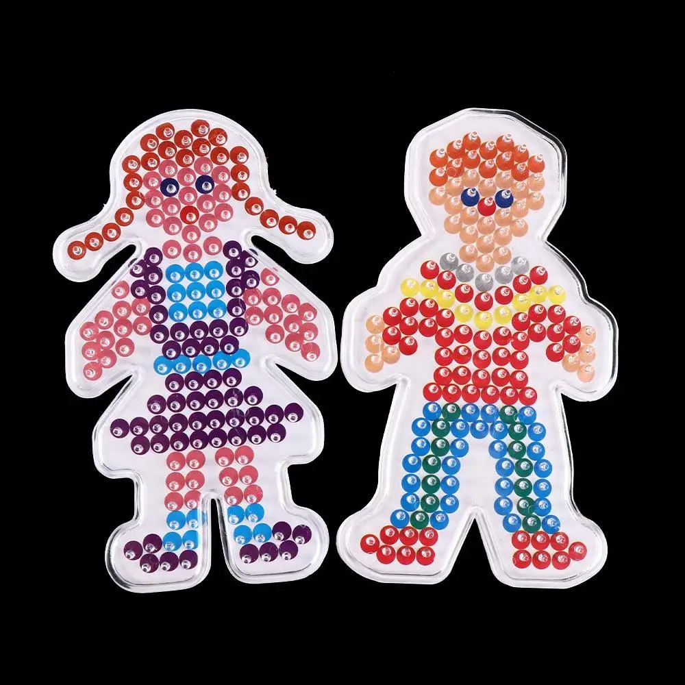 Toy Template Hama Beads Pegboard Plastic Stencil DIY Toy Beads Mini Pegboard Mini Transparent Beads Template with Color Paper