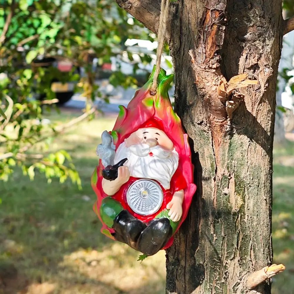 

Crafts Resin Fruit Tree Hanging Creative Cute Elf Doll Statue Vivid Waterproof Solar Lighting Pendant Courtyard